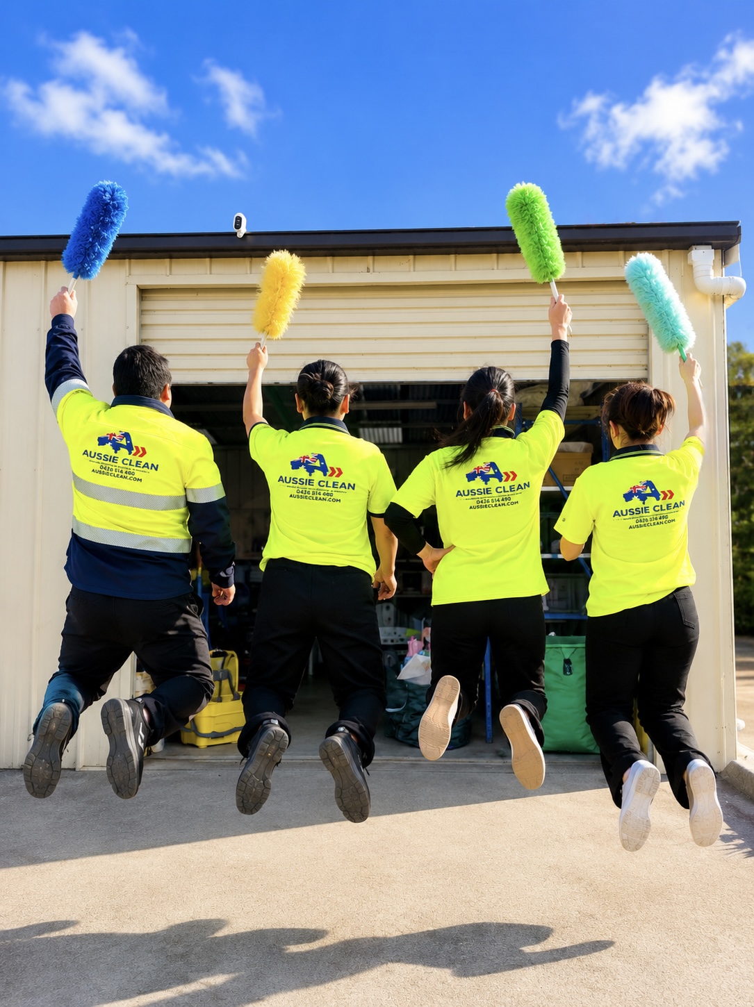 The Aussie Clean crew · Hobart HQ