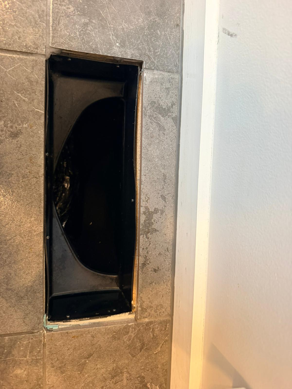 Wall vent access · grime lifted from grout